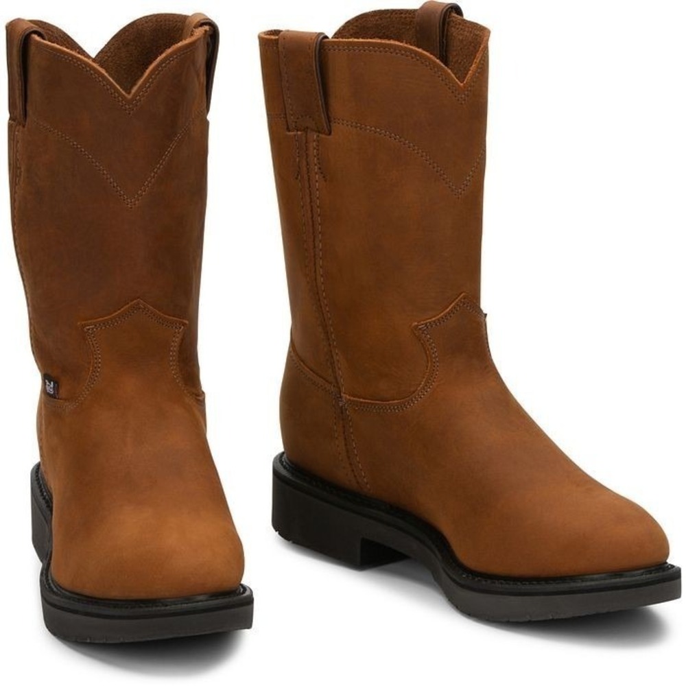 Justin® (Men's 11.5‎ WIDE) Conductor™ 10" EH SR Work Boot in Hazel - $250